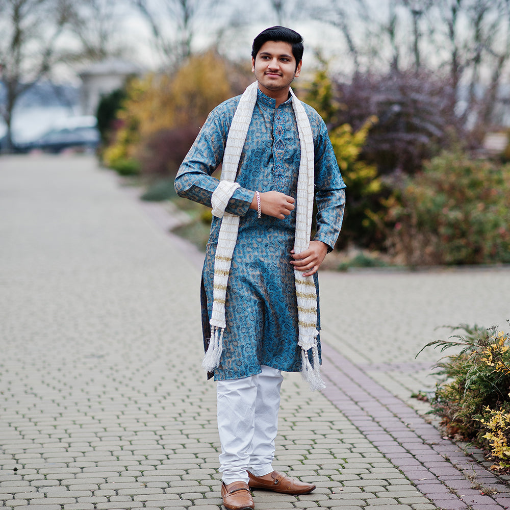 Embroidered Sequin Kurta with Dupatta